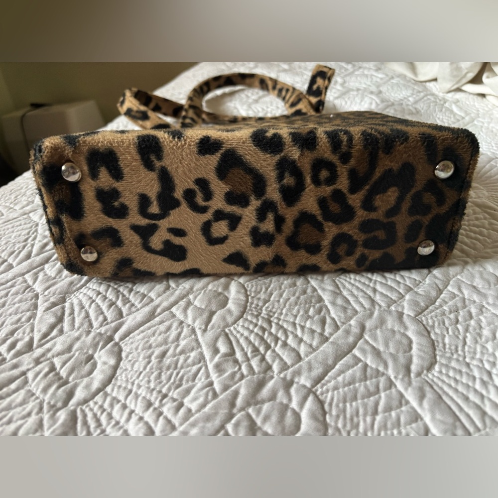 Vintage 90s Kate spade fuzzy leopard shoulder bag - Picture 4 of 9
